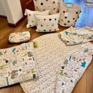 Pehr Nursery Bundle – Pom Pom Hamper, Bin, Quilt, Play Mat, Pillow Covers & More